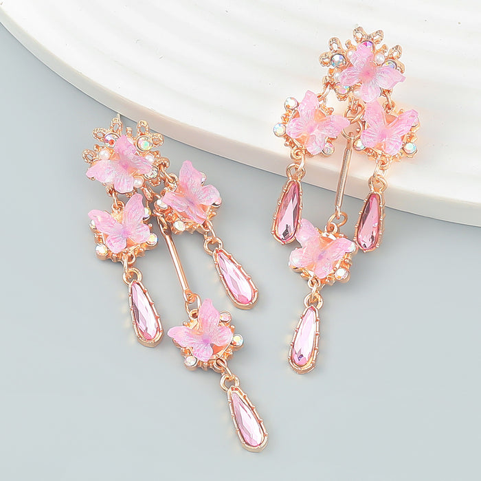 Wholesale Multilayer Resin Butterfly Earrings Boho Ethnic Style JDC-ES-JL1020