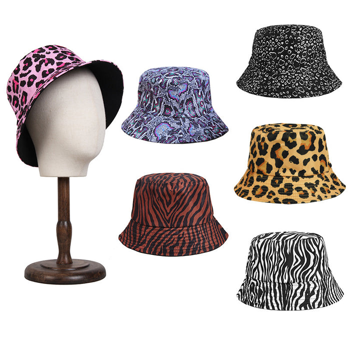 Jewelry WholesaleWholesale Leopard Zebra Snake Print Polyester Bucket Hat MOQ≥2 JDC-FH-SCai001 Fashionhat 丝彩 %variant_option1% %variant_option2% %variant_option3%  Factory Price JoyasDeChina Joyas De China