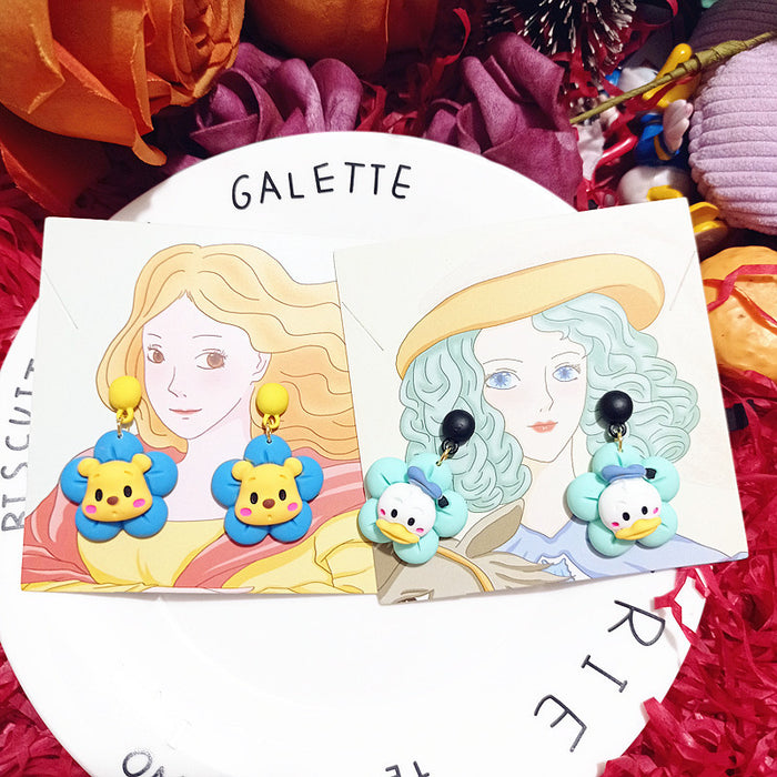 Wholesale Earrings Resin Cute Cartoon Simulation Funny Petal Earrings (M) JDC-ES-Xingj025