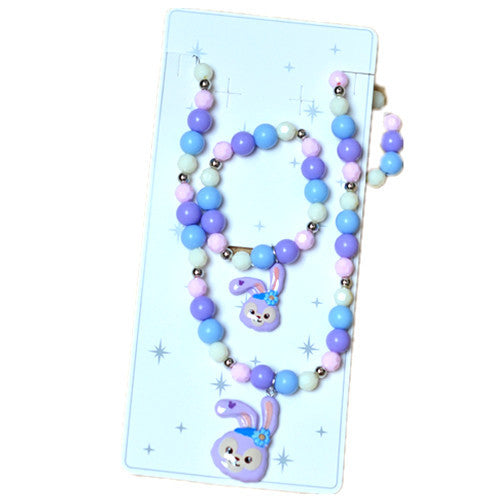 Wholesale Kids Necklace Bracelet Ring Ear Clip Girl Jewelry Princess Earring Set JDC-BT-XunO001