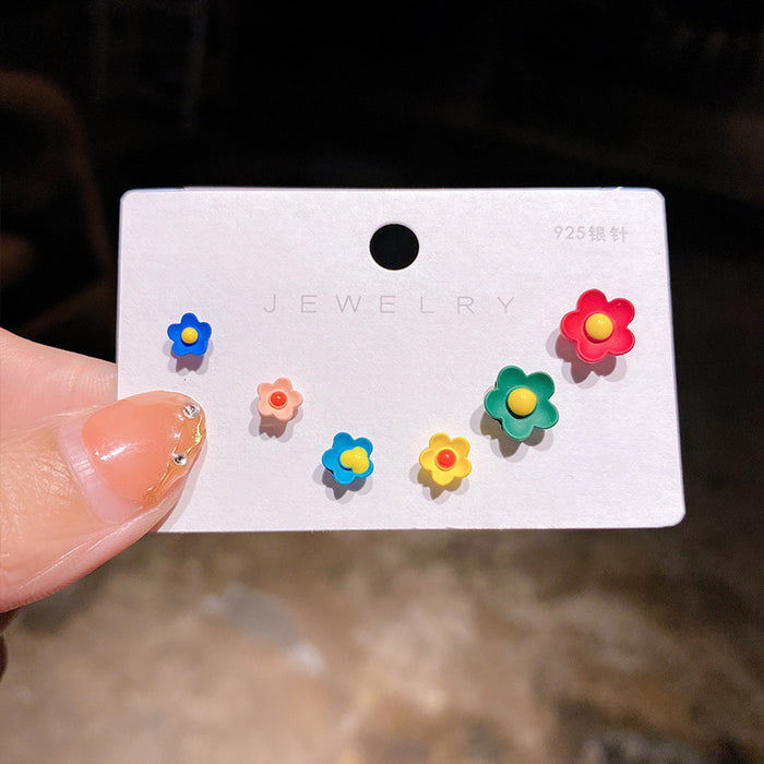 Jewelry WholesaleWholesale color bear daisy flower flower alloy stud earrings MOQ≥2 JDC-ES-XiaY003 Earrings 夏樱 %variant_option1% %variant_option2% %variant_option3%  Factory Price JoyasDeChina Joyas De China