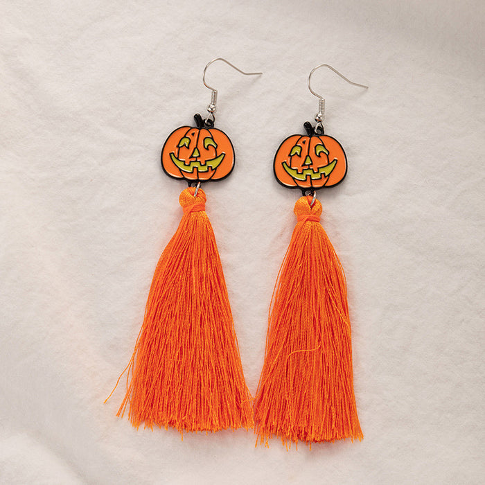 Wholesale Earrings Alloy Halloween Skull Bow Earrings JDC-ES-MOM015