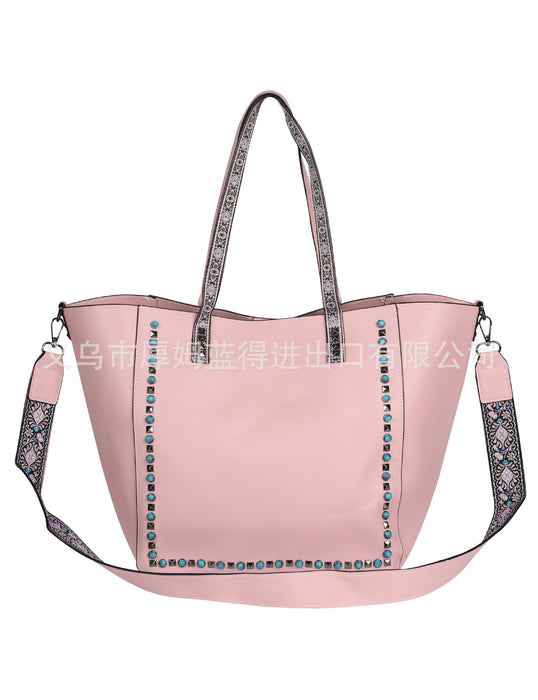 Wholesale Shoulder Bag Canvas Vintage Print Large Capacity Tote Bag Diagonal MOQ≥3 JDC-SD-HMLD003