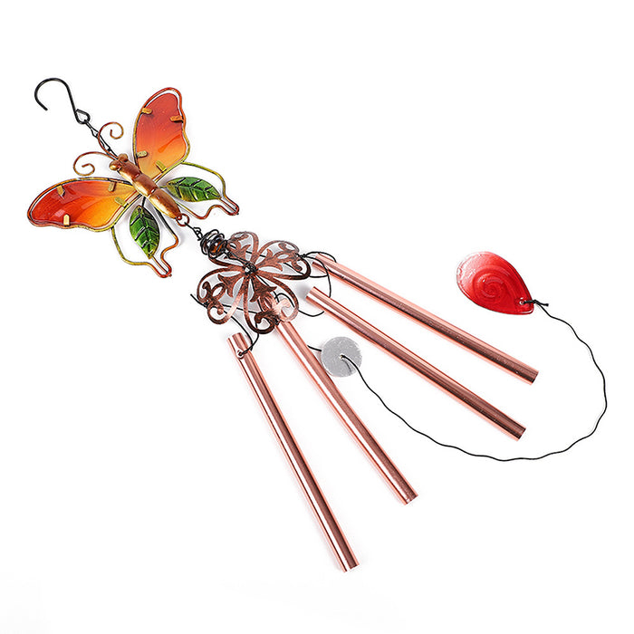 Wholesale Butterfly Painted Metal Iron Glass Wind Chimes JDC-WC-ZYang006