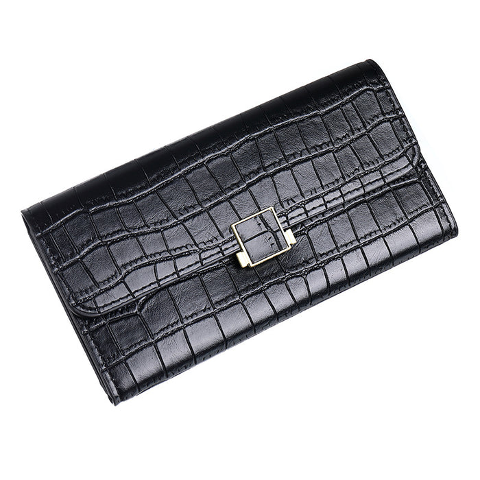 Wholesale Wallet PU Solid Color Buckle Multi-card Large Capacity Coin Purse JDC-WT-Enyibei003