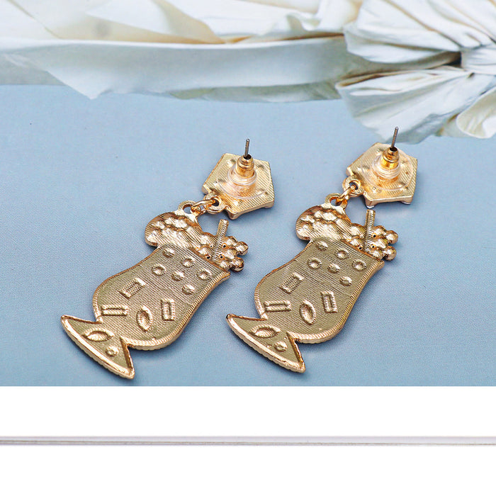 Wholesale Earrings Alloy Diamonds Simulation Fruit Lemon Tea JDC-ES-JJ334