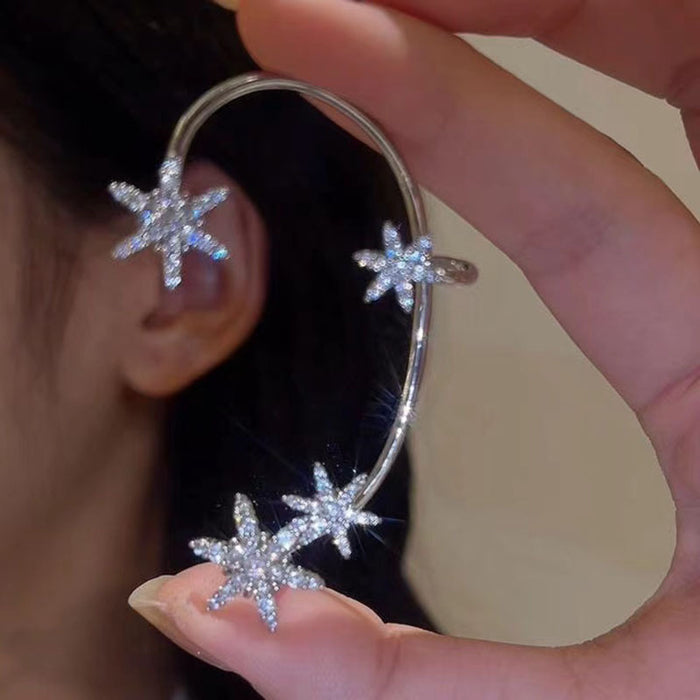 Jewelry WholesaleWholesale silver diamond-encrusted snowflake alloy earhooks JDC-ES-ChiH007 Earrings 池豪 %variant_option1% %variant_option2% %variant_option3%  Factory Price JoyasDeChina Joyas De China