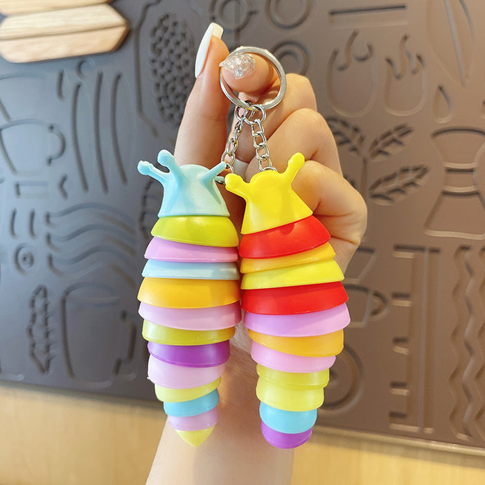 Wholesale Creative Cute Cartoon Bag Ornament Caterpillar Keychain JDC-KC-MXiong011