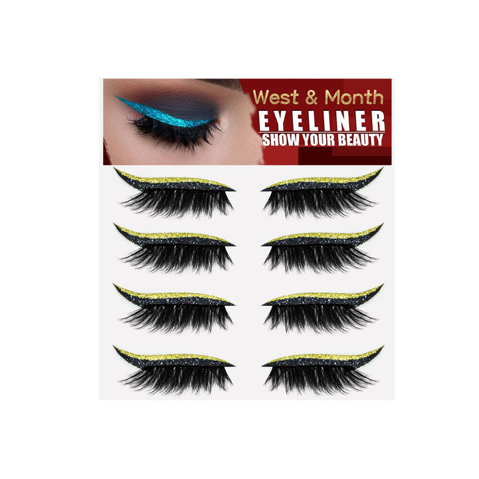 Wholesale four pairs of eyelashes eyeliner stickers free curling eyelashes MOQ≥2 JDC-EY-JMX001