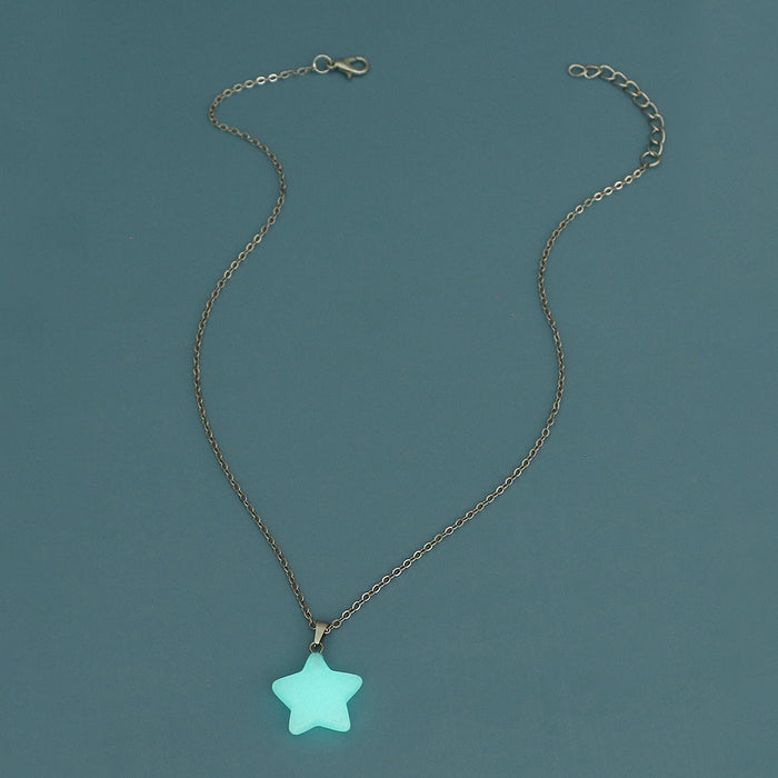 Jewelry WholesaleWholesale Luminous Moon Star Plastic Resin Necklace JDC-NE-NZ329 Necklaces 奈珠 %variant_option1% %variant_option2% %variant_option3%  Factory Price JoyasDeChina Joyas De China