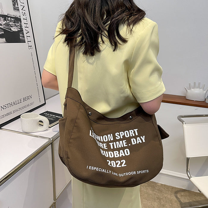 Wholesale Shoulder Bag Canvas Large Capacity Printed Letters Casual Diagonal Span JDC-SD-Zhibei009