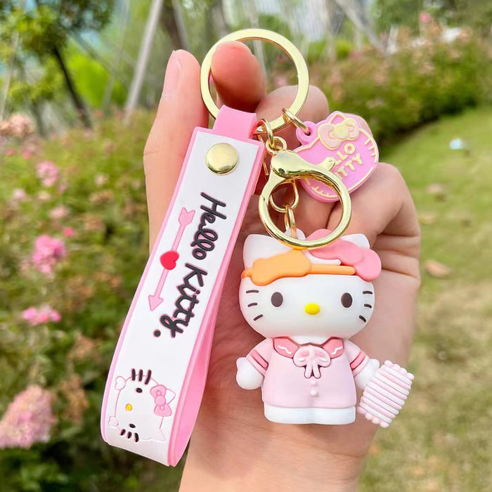 Wholesale cat series keychain cartoon couple jewelry bag car key pendant MOQ≥2 JDC-KC-JuXing001