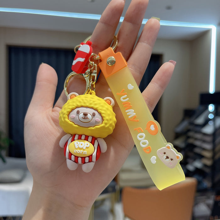 Wholesale Keychains pvc gluttonous bear cute MOQ≥2 JDC-KC-AnG023