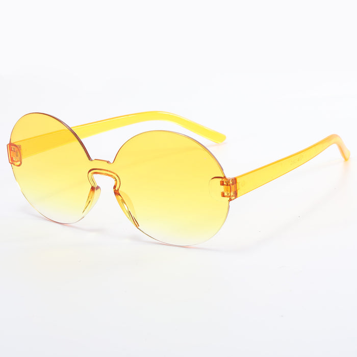 Wholesale Rimless Round PC Lens Candy Color Sunglasses JDC-SG-YuH007