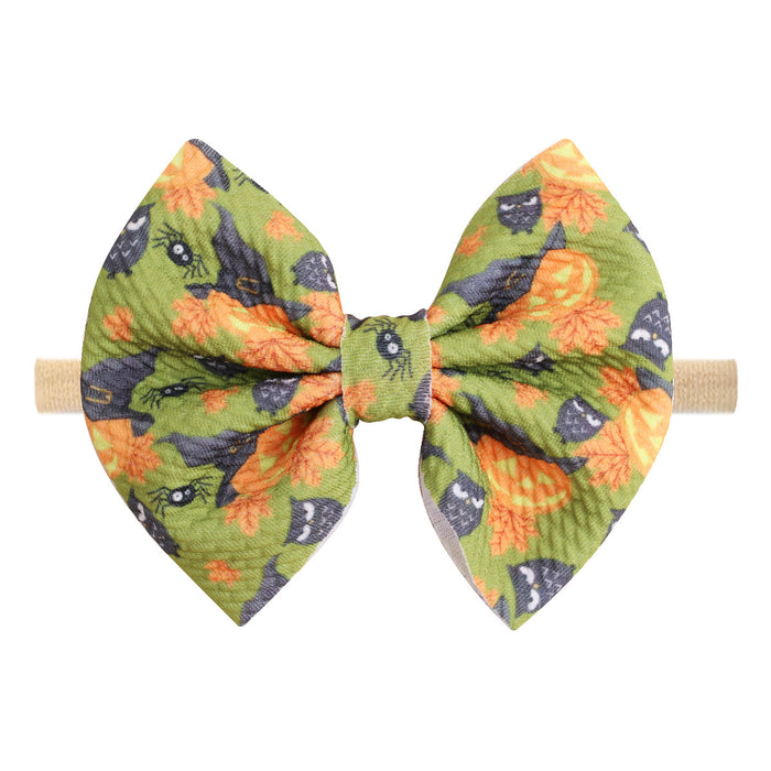 Wholesale Hair Scrunchies Fabric Print Halloween MOQ≥5 JDC-HS-HaiS004