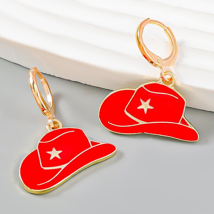 Wholesale Earrings Alloy Drip Cowboy Hat Fashion JDC-ES-JL1054