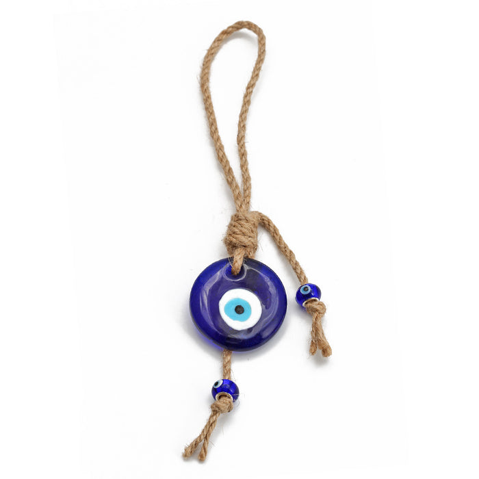 Wholesale Devil's Eye Hemp Rope Water Drop Car Pendant Keychain MOQ≥2 JDC-KC-Baiding007