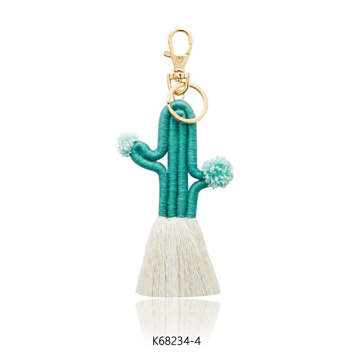 Jewelry WholesaleWholesale hand woven Bohemian cactus keychain MOQ≥2 JDC-KC-JM008 Keychains 杰米 %variant_option1% %variant_option2% %variant_option3%  Factory Price JoyasDeChina Joyas De China