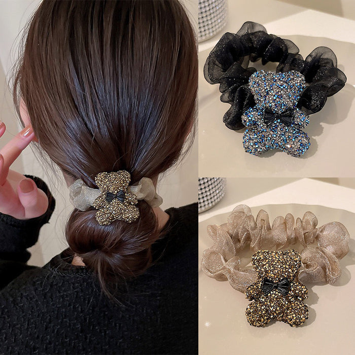 Jewelry WholesaleWholesale belt drill bear head rope JDC-HS-DouY008 Hair Scrunchies 豆毓 %variant_option1% %variant_option2% %variant_option3%  Factory Price JoyasDeChina Joyas De China