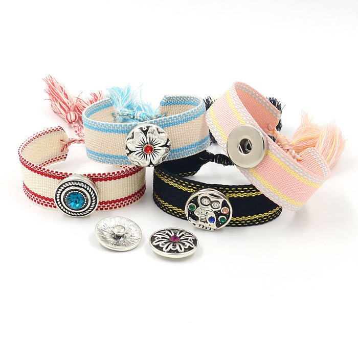 Jewelry WholesaleWholesale colorful woven Noosa buckle ribbon tassel Bracelet JDC-BT-KuN001 Bracelet 酷牛 %variant_option1% %variant_option2% %variant_option3%  Factory Price JoyasDeChina Joyas De China