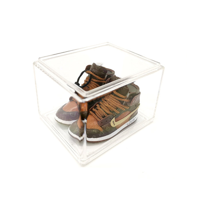 Wholesale Enamel Sneakers Plastic Transparent Box Keychains Ornaments JDC-KC-TuoH009