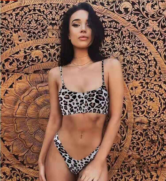 Wholesale Leopard Print Ladies Swimsuit Double Layer Fabric JDC-SW-Junt006