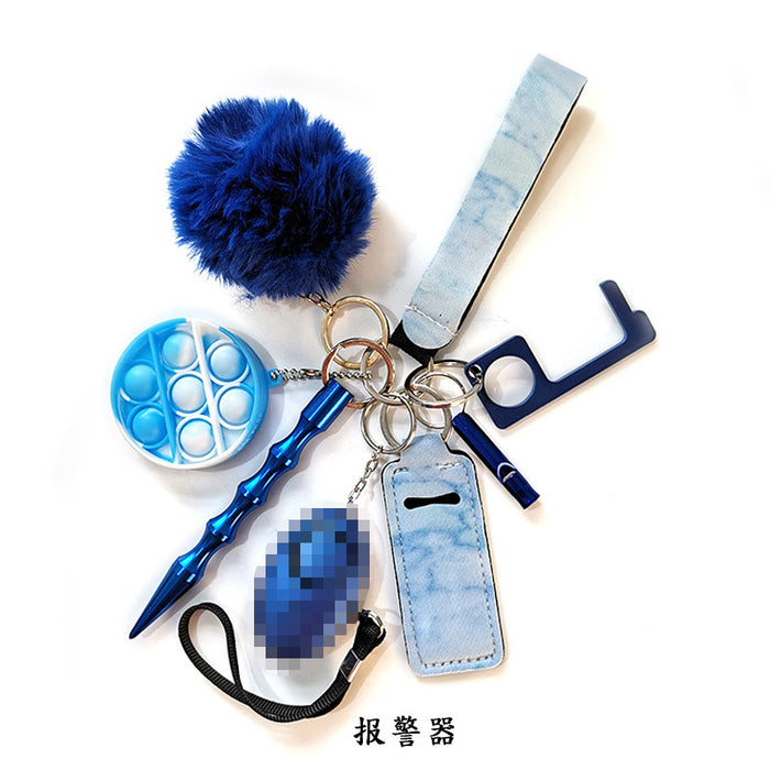 Jewelry WholesaleWholesale self-defense keychain anti-wolf alarm 9 piece set hair ball Self defense keychain JDC-KC-Meic007 Keychains 美畅 %variant_option1% %variant_option2% %variant_option3%  Factory Price JoyasDeChina Joyas De China