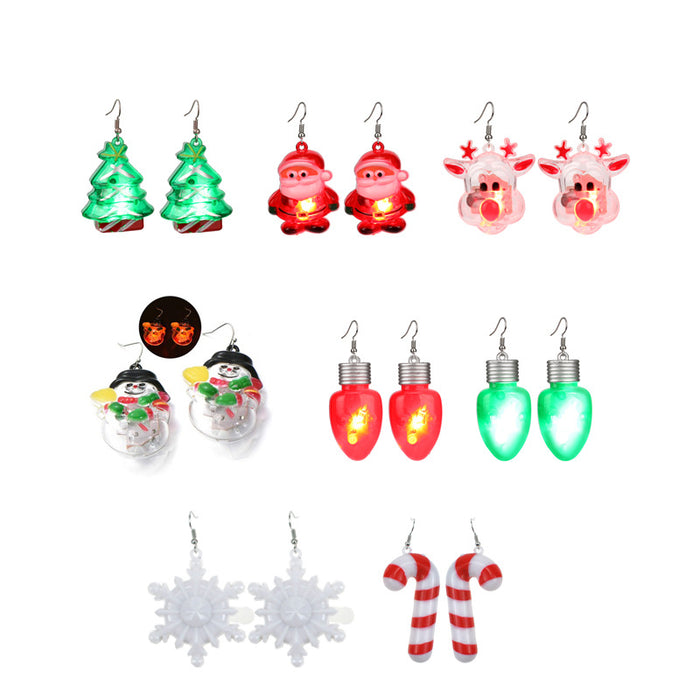 Wholesale Earrings Plastic Christmas Party LED Lights Glow JDC-ES-HSA001