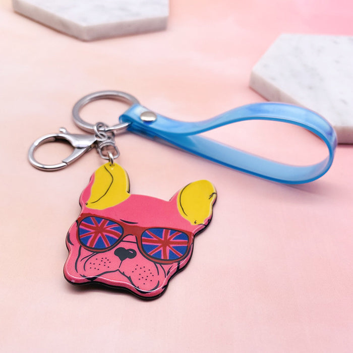 Wholesale Acrylic Dog Keychain MOQ≥3 JDC-KC-LYan003