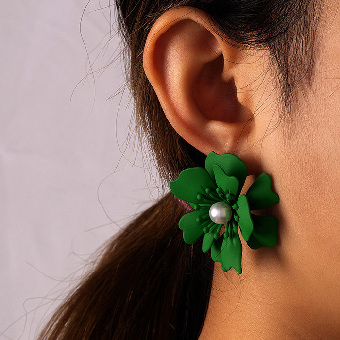 Wholesale Earrings Alloy Multicolor Flower Stud Earrings MQO≥2 JDC-ES-huilm007