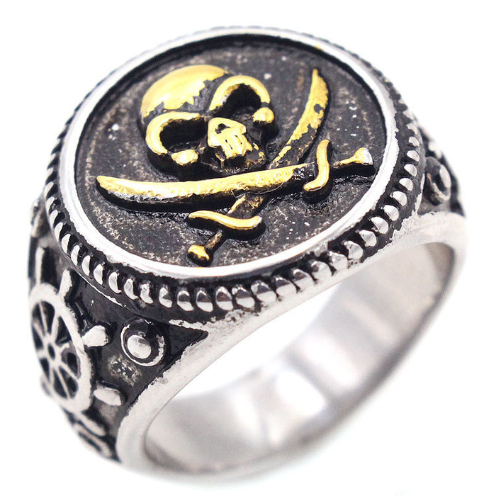 Wholesale Skull Titanium Steel Men's Ring MOQ≥2 JDC-RS-YiR001