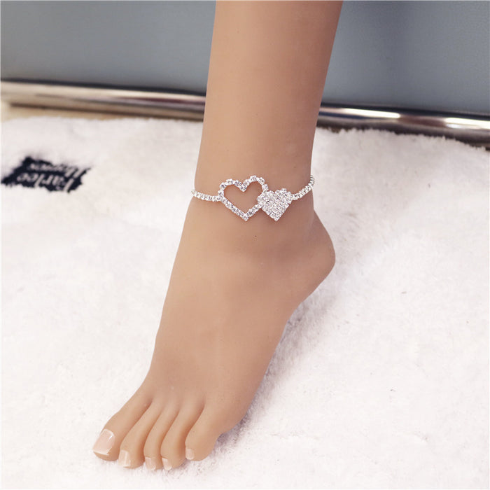 Wholesale Crystal Heart Rhinestone Anklet JDC-AS-JiaZ006