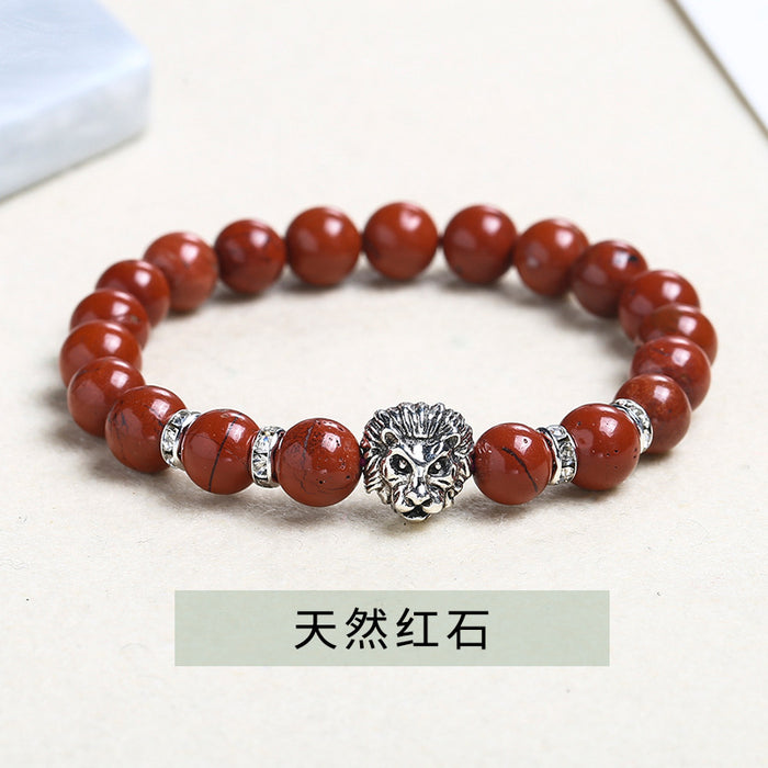 Wholesale Silver Lion Head Crystal Bracelet MOQ≥2 JDC-BT-JingD003