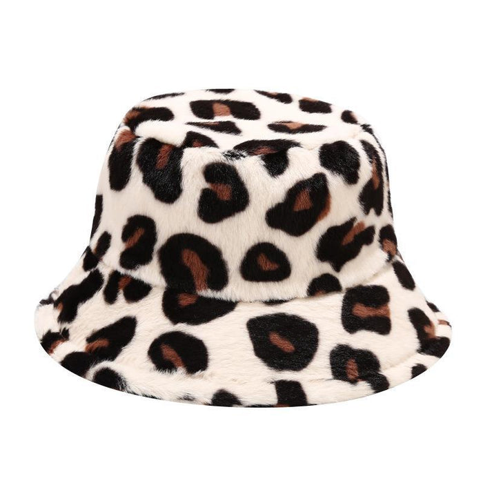 Wholesale Hat Acrylic Leopard Print Fleece Thickened Windproof Bucket Hat JDC-FH-PangQ001