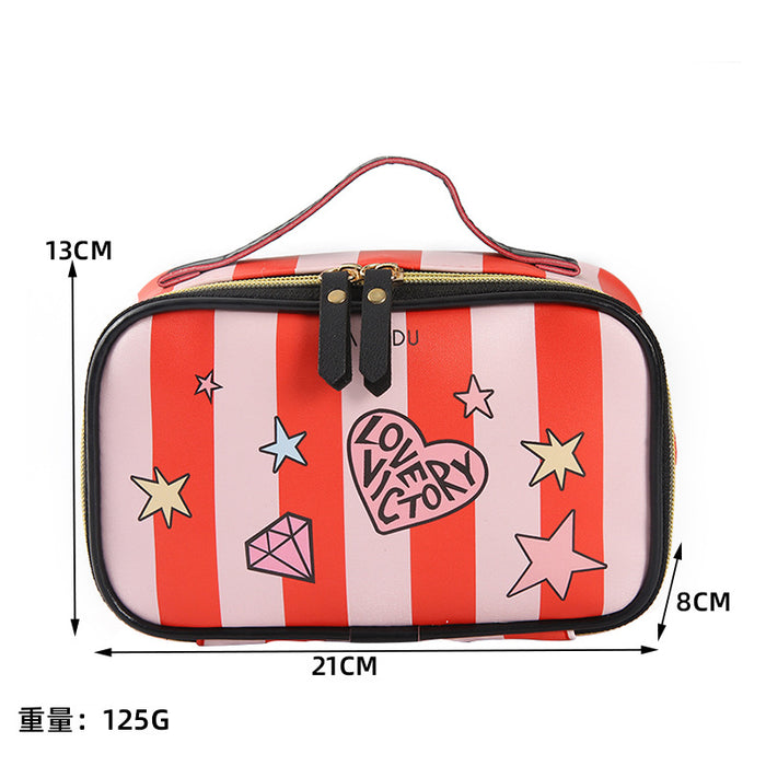 Wholesale Cosmetic bag PU leather polyester inner layer wash bag MOQ≥3 JDC-CB-Xiha001