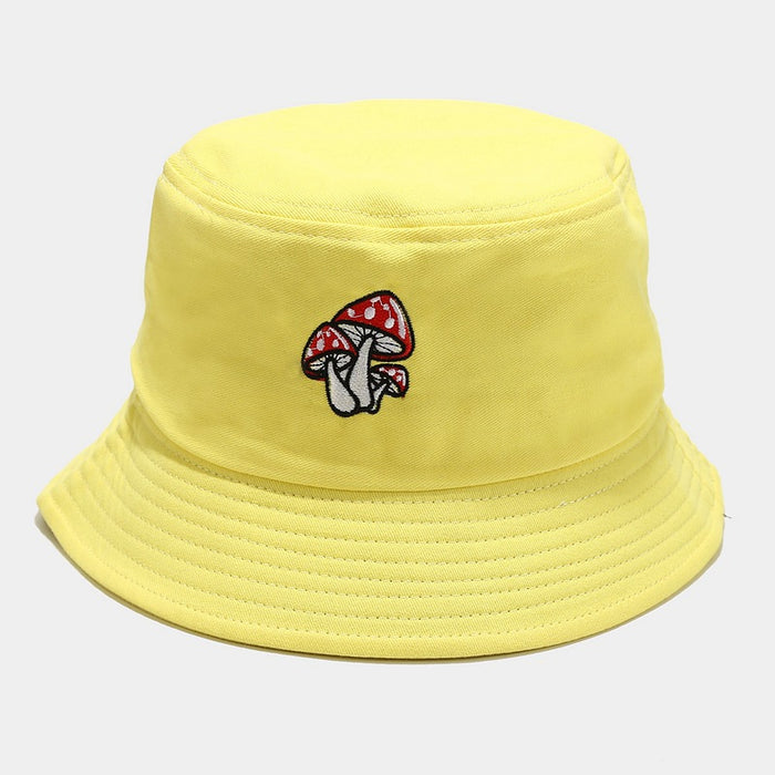 Wholesale cute three mushroom embroidery fisherman hat MOQ≥2 JDC-FT-LvYi001