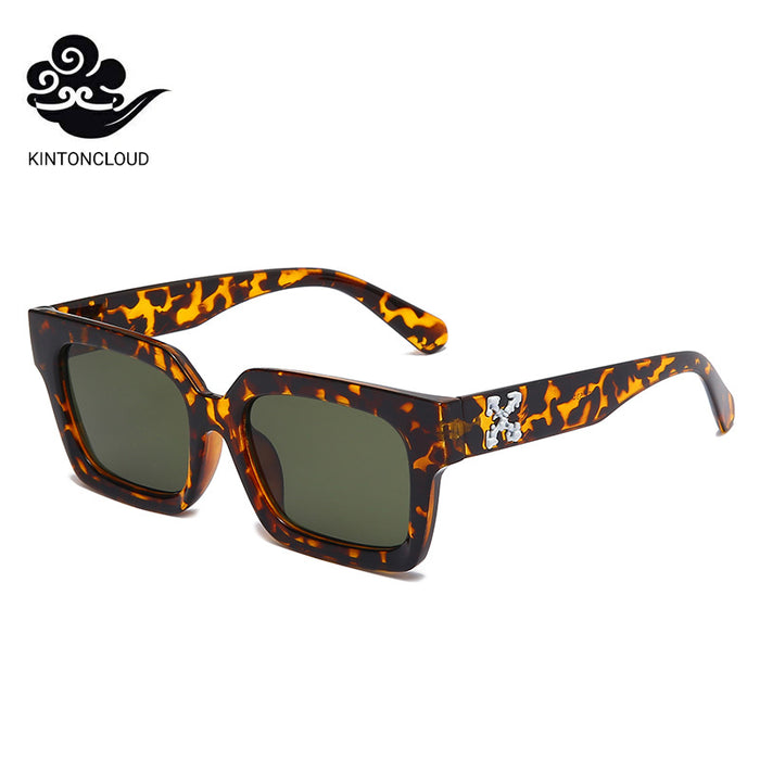 Wholesale leopard print uv4 outdoor transparent sunglasses frame （F)  JDC-SG-HNB004