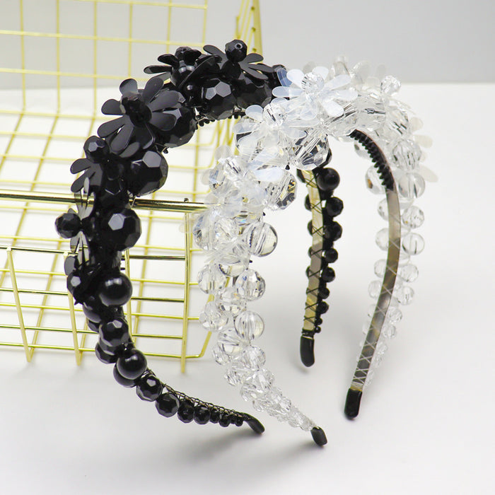 Jewelry WholesaleWholesale black and white crystal diamond hair band JDC-HD-ZC004 Headband 智承 %variant_option1% %variant_option2% %variant_option3%  Factory Price JoyasDeChina Joyas De China