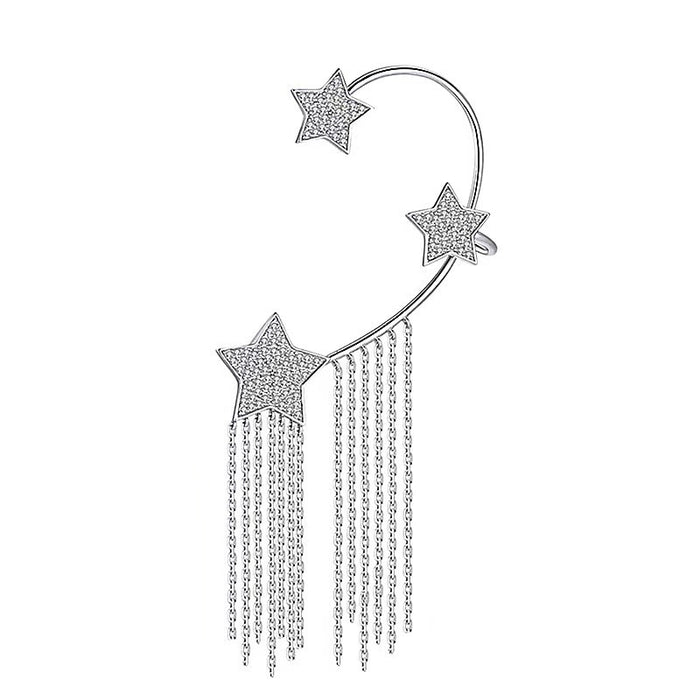 Jewelry WholesaleWholesale Pentagram Tassel Chain Alloy Ear Hook JDC-ES-Gmai005 Earrings Gmai %variant_option1% %variant_option2% %variant_option3%  Factory Price JoyasDeChina Joyas De China