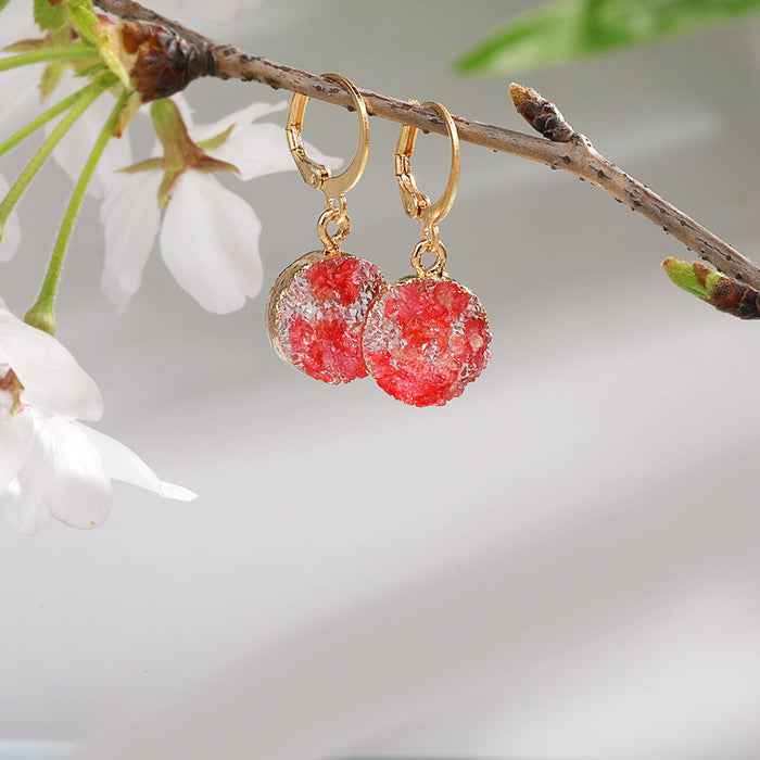 Wholesale Imitation Mineral Resin Alloy Gradient Earrings MOQ≥2 JDC-ES-Zhongn015