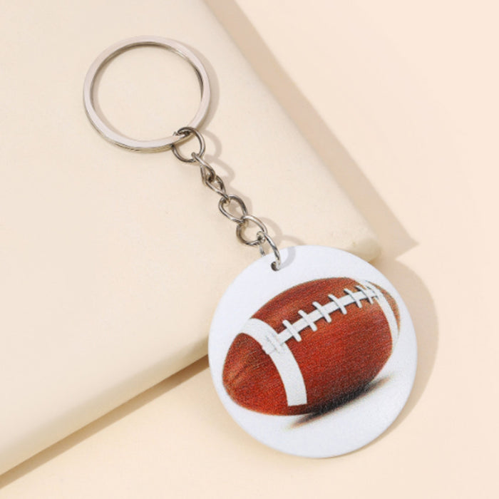 Wholesale Keychains Wooden Rugby MOQ≥2 JDC-KC-WenJ022