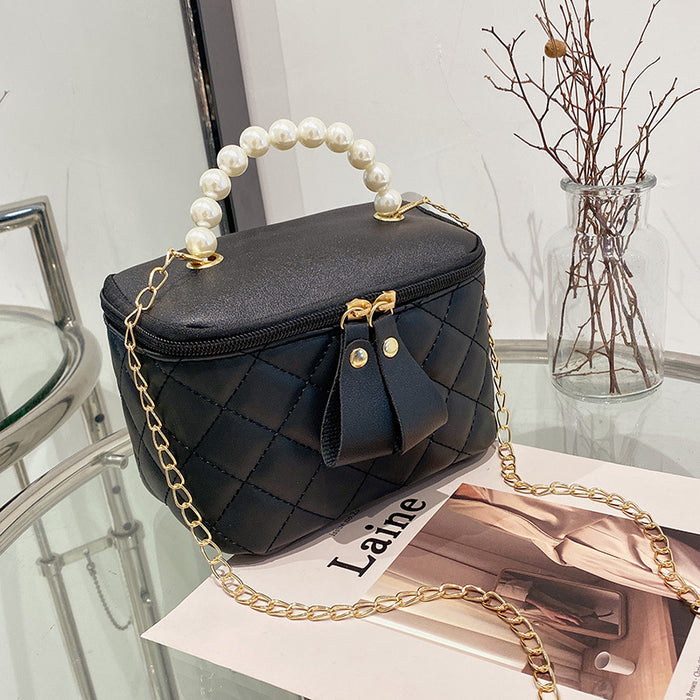 Wholesale PU shoulder bag pearl hand chain JDC-SD-Linshan003