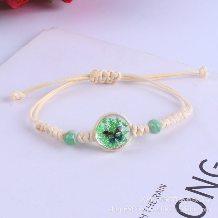 Wholesale Bracelet Glass Ball Weaving Gypsophila Immortal MOQ≥2 JDC-BT-ZhuoD002