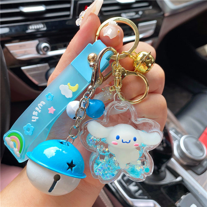 Wholesale Keychains PVC Acrylic Hardware Luminous Quicksand Bottle Cute Cartoon JDC-KC-TianC004