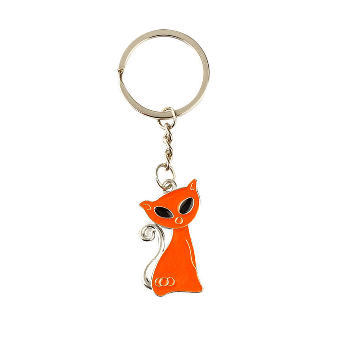 Wholesale Keychain Alloy Cute Cartoon Cat MOQ≥2 JDC-KC-MengO003