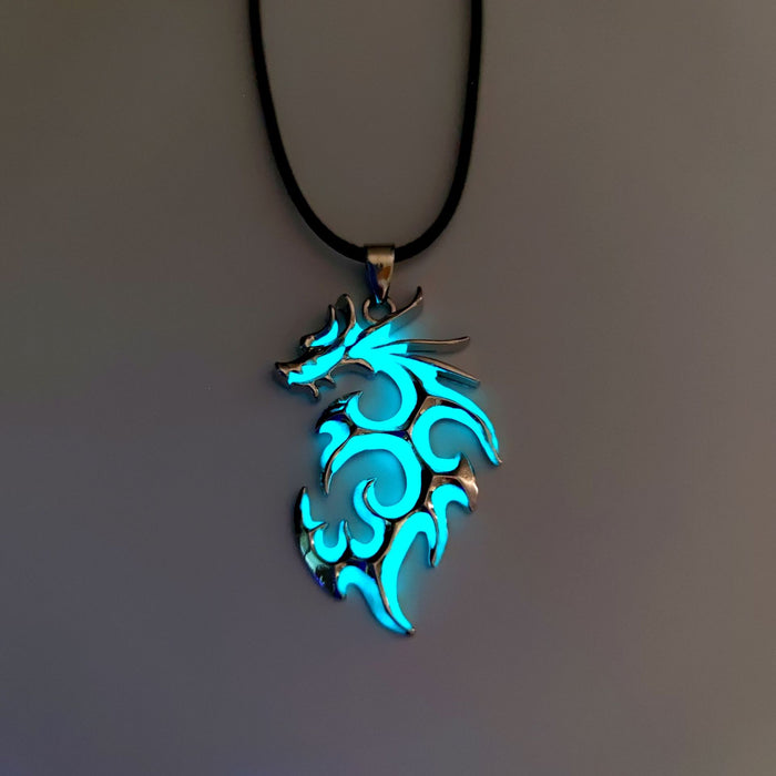 Wholesale trendy men domineering luminous flame dragon necklace JDC-NE-zifei001