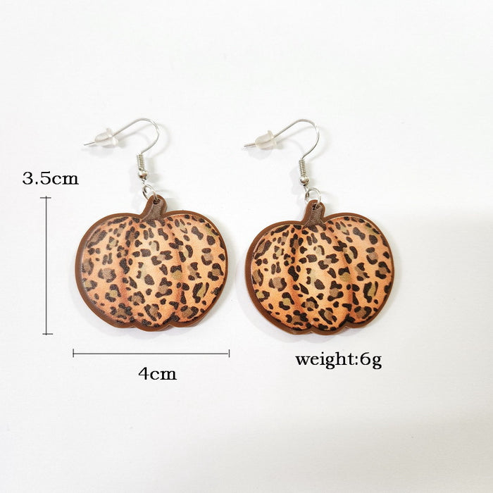 Wholesale Earrings Acrylic Mirror Leopard Blue Pumpkin Sunflower Sunflower JDC-ES-Xuep069