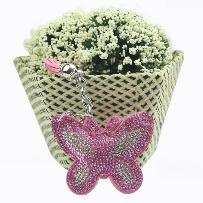 Wholesale Diamond Butterfly Alloy Keychain JDC-KC-HuiSen003