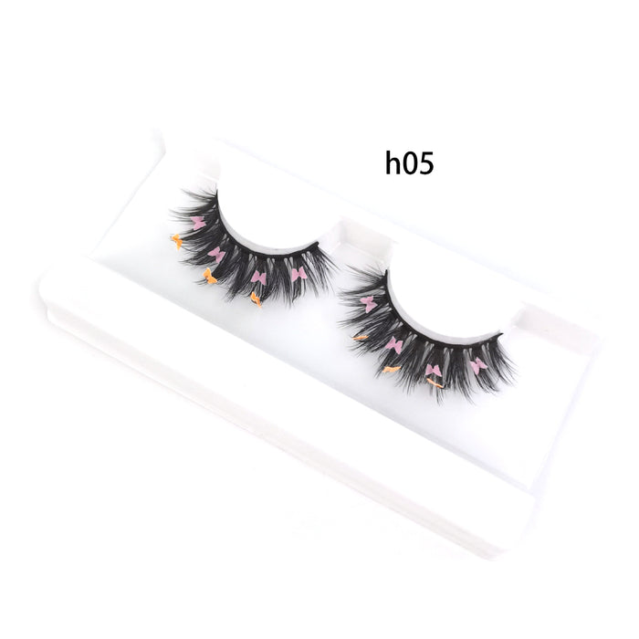 Wholesale Pair of Color 3D False Eyelashes Butterfly Sequins MOQ≥5 JDC-EY-XLin002