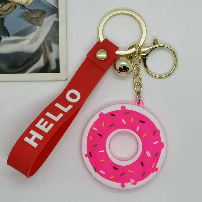 Wholesale cute creative simulation fruit ice cream donut peach heart keychain MOQ≥2 JDC-KC-JuShu013